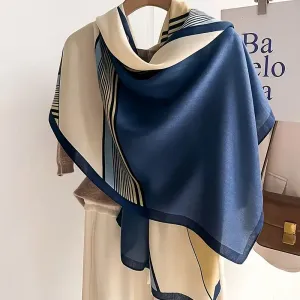 Écharpe rayée chic à blocs de couleurs pour femme