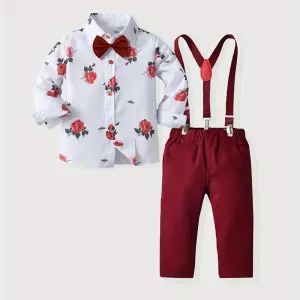 ensemble-3-pieces-pour-garcon-avec-motif-floral-noeud-papillon-chemise