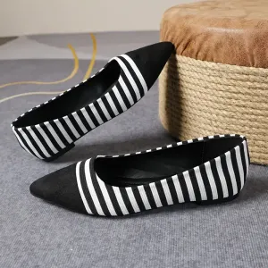 ballerines-elegantes-a-rayures-noires-et-blanches