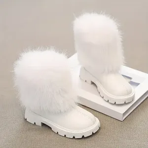 Bottes tube moyennes de couleur unie de style preppy