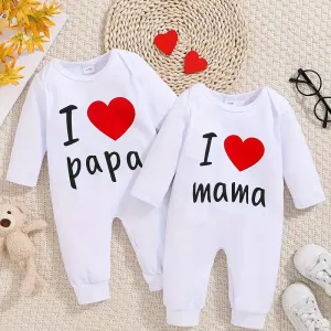 2pcs Bébé I LOVE PAPA &amp; I LOVE MAMA