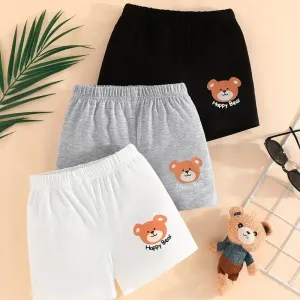 Lot de 3 shorts décontractés à imprimé Happy Bear
