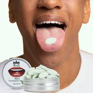 50 comprimés de dentifrice à la menthe à effet complet à croquer pour les voyages