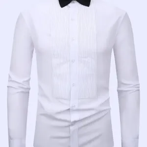 chemise-plissee-avec-noeud-papillon-chemise-habillee-pour-homme