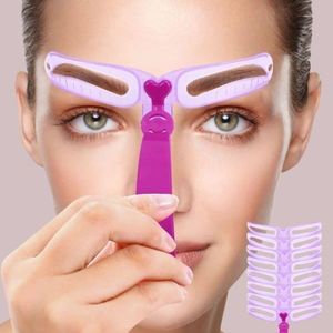 8 Paires de Pochoir à Sourcils Portatif Réutilisable, Outil de Maquillage