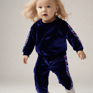 Ensemble sweat-shirt et pantalon taille élastique en velours