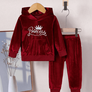 Sweat à capuche en velours rouge pour bébé fille Streecool
