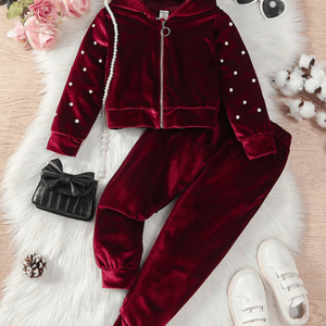 Veste à capuche et pantalon de survêtement à fermeture éclair
