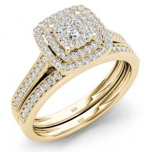 Bagues de mariage élégantes et luxueuses, en argent sterling 925