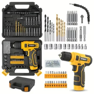 Tournevis électrique Hi-Spec avec jeu de forets, boîte à outils