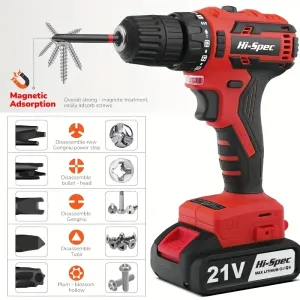 Coffret d'embouts hexagonaux Hi-Spec 36 pièces en acier S2 pour perceuse électrique