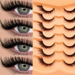 paires de faux cils naturels et duveteux : cils clairs, cils denses 3D