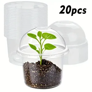 Lot de 20 pots de semis à dôme d'humidité, 40 pots de pépinière transparents