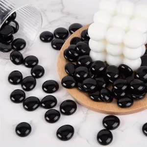 40 perles plates en verre noir pour mosaïque, loisirs créatifs