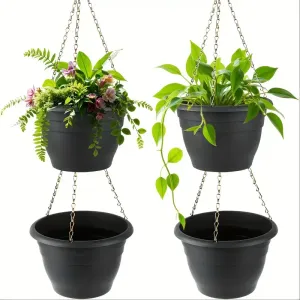 Jardinière suspendue de 25 cm avec 4 trous de drainage et panier auto-arrosant