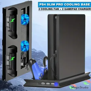 Support vertical pour PS4 Slim/Pro, refroidisseur, station de charge USB