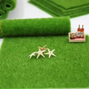 Lot de 10 carrés de gazon artificiel vert en plastique