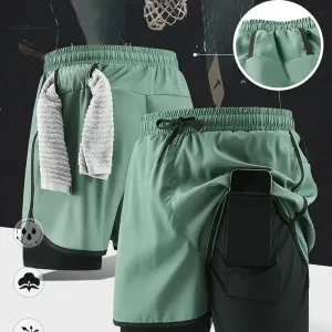 Short de sport OBM pour homme - Short de sport avec doublure intérieure