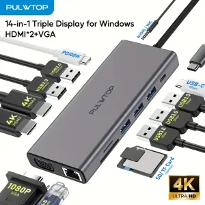 hubusbc14en1pulwtoppourmacbookdellhpetsurfacedoublehdtvvga