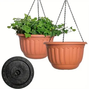 Lot de 2 jardinières suspendues avec chaînes