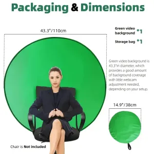 Toile de fond verte pliable - Panneau Chroma Key surdimensionné avec sangles renforcées