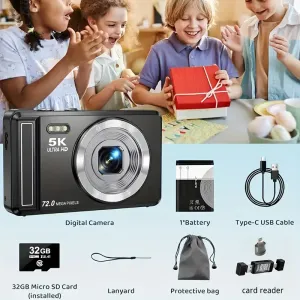 Appareil photo numérique Ultra HD 5K 72 Mpx