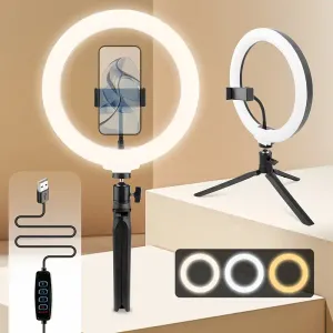 anneaulumineuxled10pouceseclairagephotographique3couleursblancbleuoran