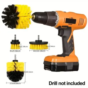 Ensemble de 3 brosses pour perceuse électrique - Brosses de nettoyage