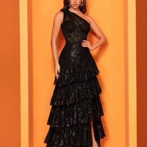 robedesoireelongueeleganteaepaulesdenudeespourfemme