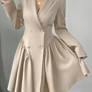 robetrapezeeleganteamancheslonguesetcolcroisepourfemme