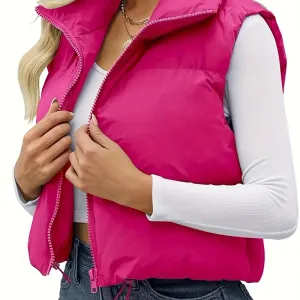 giletelegantblancetnoiracolmontantsansmanchespourfemme