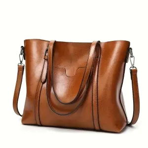 Élégant sac bandoulière en cuir ciré noir pour femme