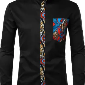 chemisehommemancheslonguesimprimeethnique
