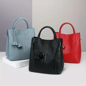 Sac à main en cuir véritable pour femme - Grande capacité
