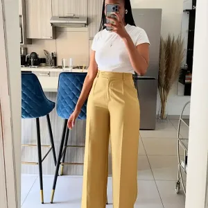 pantaloneleganttaillehauteajambeslargespourfemme