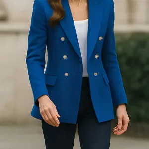 blazercroiseelegantpourfemmevestedecontracteebleuechic
