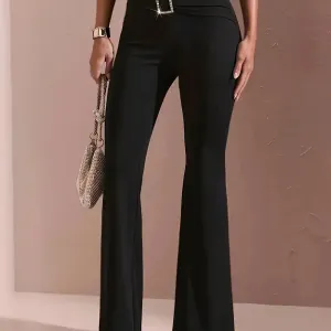 pantalonevasetaillehautepourfemmeavecceintureelastique