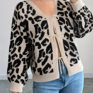 cardiganfemmeelegantamancheslonguesetimprimeleopardpourlautomnehiver