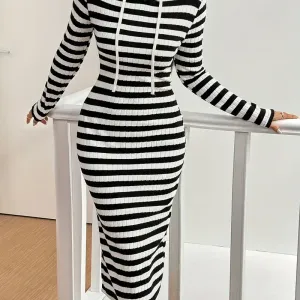 robeeleganteamancheslonguesetcapuchepourfemme