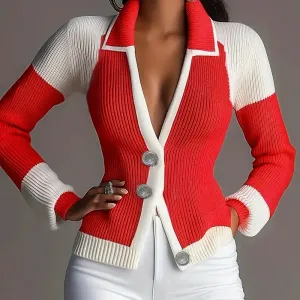cardiganelegantablocsdecouleurspourfemme