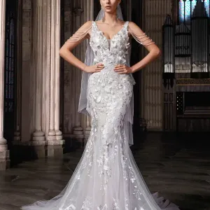 eleganterobedemarieesireneblanchesansmanches