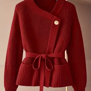 nouveaupullrougehautdegammeavecceinturepourlanneedenaissance