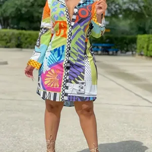 robechemisedecontracteeaimprimefloraletcolareverspourfemme