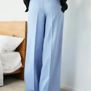 pantalondecontractebleuclaircoupedroitepourfemme