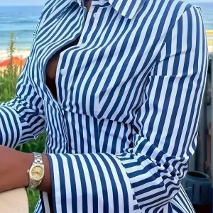 robechemisesexyacoletrayuresbleuesetblanchespourfemme