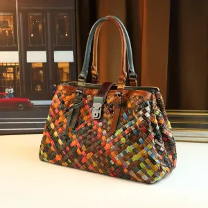 Sac à main en cuir véritable pour femme
