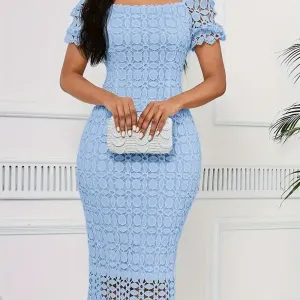 robeeleganteamanchesbouffantesetepaulesdenudeespourfemme