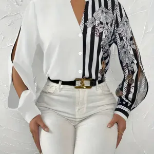 chemisefemmeamanchesfenduesetimprimefloralraye