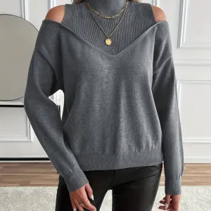 pullcolrouleepaulesnueselegantpullamancheslongues