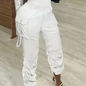 pantaloncargovertolivepourfemmeavectaillefroncee